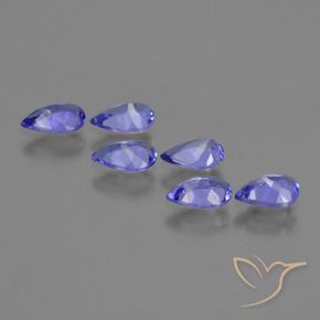 Pedras preciosas de Tanzanita Violeta Azul natural de 2.12 ct, Formato de pêra, VS