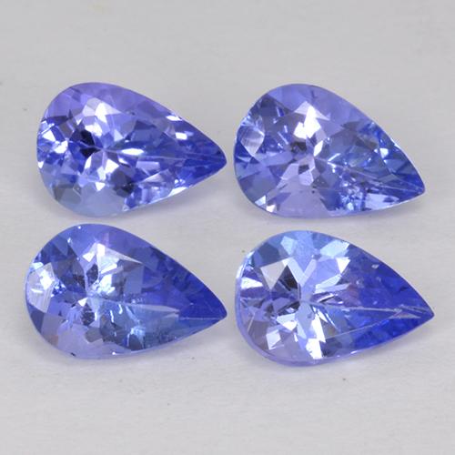 Pedras preciosas de tanzanita azul natural de 1,76 ct, formato de pêra, VS