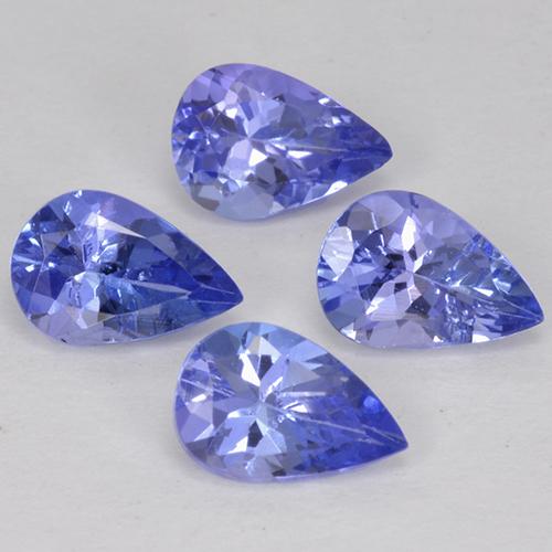 Pedras preciosas de tanzanita azul natural de 1,76 ct, formato de pêra, VS