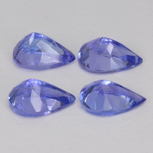 Pedras preciosas de tanzanita azul natural de 1,76 ct, formato de pêra, VS