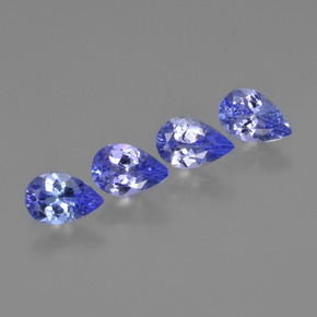 Pedras preciosas de tanzanita azul natural de 1,78 ct, formato de pêra, VS