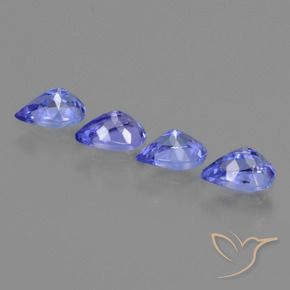 Pedras preciosas de Tanzanita Violeta Azul natural de 1.68 ct, Formato de pêra, VVS-VS