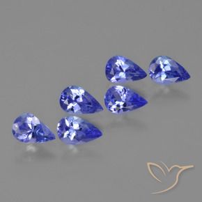 Pedras preciosas de Tanzanita Violeta Azul natural de 2.12 ct, Formato de pêra, VS