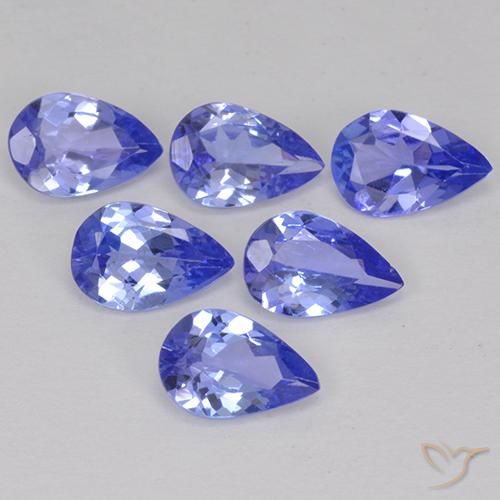 Pedras preciosas de tanzanita azul natural de 2,43 ct, formato de pêra, VVS-VS