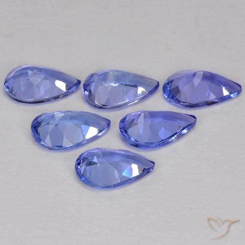 Pedras preciosas de tanzanita azul natural de 2,43 ct, formato de pêra, VVS-VS