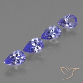 Pedras preciosas de Tanzanita Azul Violeta Intenso natural de 1.65 ct, Formato de pêra, VS