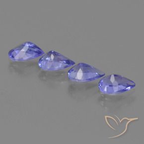 Pedras preciosas de Tanzanita Azul Violeta Intenso natural de 1.65 ct, Formato de pêra, VS