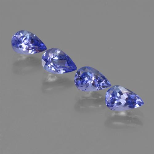 Pedras preciosas de Tanzanita Azul Violeta Intenso natural de 2.00 ct, Formato de pêra, VVS-VS