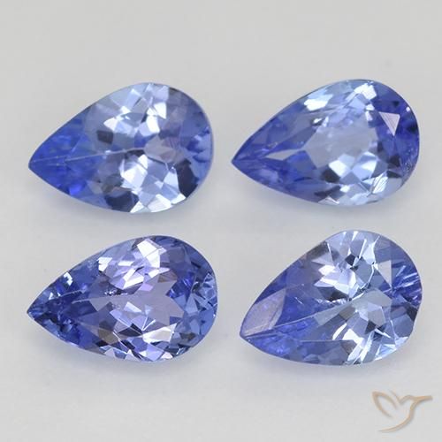 Tanzanita azul de 1,74 quilates, corte pera da Tanzânia de 5,9 x 4 mm, Photo A