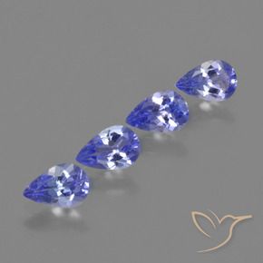 Pedras preciosas de Tanzanita Azul Violeta Intenso natural de 1.67 ct, Formato de pêra, VVS-VS