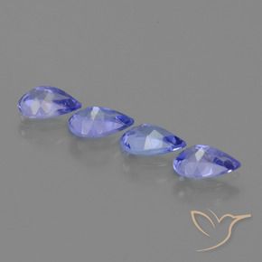 Pedras preciosas de Tanzanita Azul Violeta Intenso natural de 1.67 ct, Formato de pêra, VVS-VS