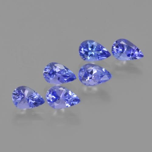 Tanzanita azul de 2,86 quilates, corte pera da Tanzânia de 6 x 3,9 mm, Photo A