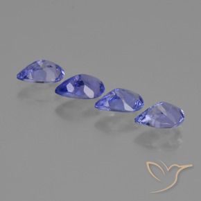 Pedras preciosas de Tanzanita Violeta Azul natural de 1.41 ct, Formato de pêra, VS