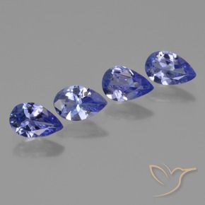 Pedras preciosas de Tanzanita Violeta Azul natural de 1.40 ct, Formato de pêra, VS