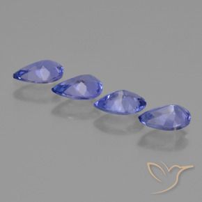 Pedras preciosas de Tanzanita Violeta Azul natural de 1.40 ct, Formato de pêra, VS