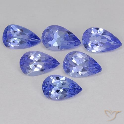 Pedras preciosas de Tanzanita Azul médio natural de 2.07 ct, Formato de pêra, VS