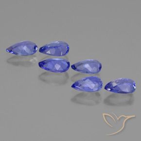 Pedras preciosas de tanzanita azul natural de 2,29 ct, formato de pêra, VS
