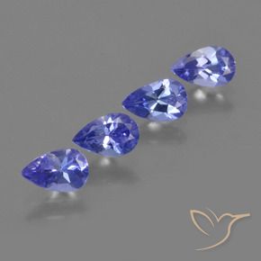 Pedras preciosas de Tanzanita Azul Violeta Intenso natural de 1.48 ct, Formato de pêra, VS