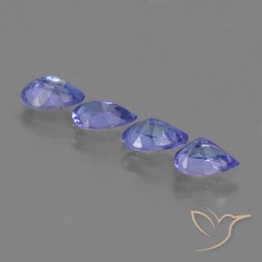 Pedras preciosas de Tanzanita Azul Violeta Intenso natural de 1.48 ct, Formato de pêra, VS