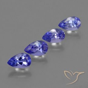 Pedras preciosas de Tanzanita Azul Violeta Intenso natural de 1.70 ct, Formato de pêra, VS