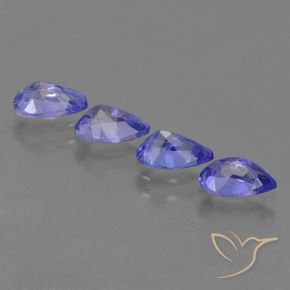 Pedras preciosas de Tanzanita Azul Violeta Intenso natural de 1.70 ct, Formato de pêra, VS