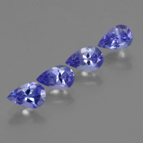 Pedras preciosas de tanzanita azul natural de 1,78 ct, formato de pêra, VS