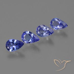 Pedras preciosas de Tanzanita Azul Roxo Profundo natural de 1.76 ct, Formato de pêra, VS