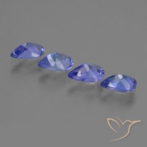 Pedras preciosas de Tanzanita Azul Roxo Profundo natural de 1.76 ct, Formato de pêra, VS