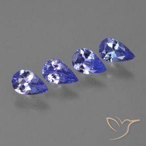 Pedras preciosas de Tanzanita Azul Violeta Intenso natural de 1.34 ct, Formato de pêra, VS