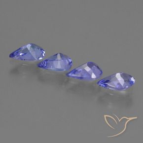 Pedras preciosas de Tanzanita Azul Violeta Intenso natural de 1.34 ct, Formato de pêra, VS