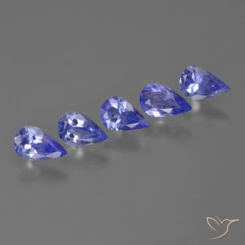 Pedras preciosas de Tanzanita azul intenso natural de 1.48 ct, Formato de pêra, VS