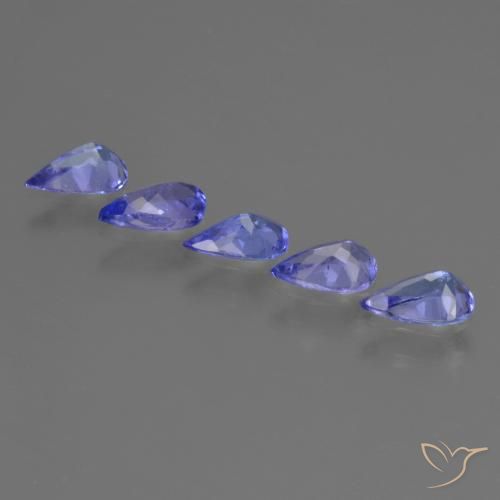 Pedras preciosas de Tanzanita azul intenso natural de 1.48 ct, Formato de pêra, VS