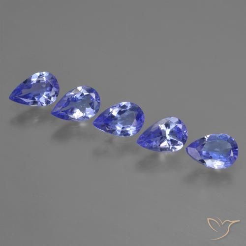 Pedras preciosas de Tanzanita Violeta Azul natural de 2.19 ct, Formato de pêra, VS