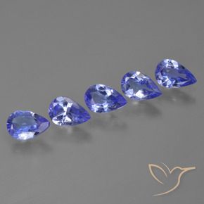 Pedras preciosas de Tanzanita Violeta Azul natural de 2.19 ct, Formato de pêra, VS