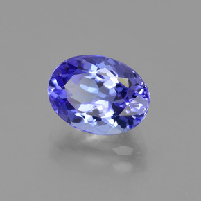 Tanzanita azul natural 2,22ct, corte oval, VVS