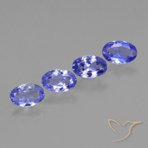 Pedras preciosas de Tanzanita azul intenso natural de 1.58 ct, oval, VVS-VS