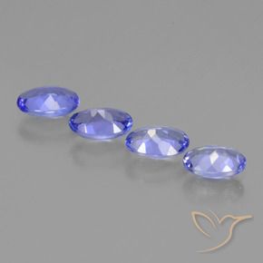 Pedras preciosas de Tanzanita azul intenso natural de 1.58 ct, oval, VVS-VS
