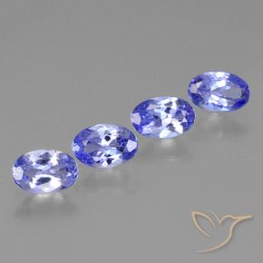 Pedras preciosas de Tanzanita Azul elétrico natural de 1.75 ct, oval, VS