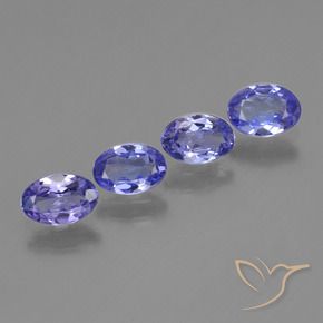 Pedras preciosas de Tanzanita azul intenso natural de 1.75 ct, oval, VVS-VS
