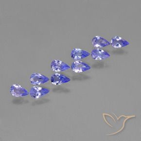 Pedras preciosas de Tanzanita Violeta Azul natural de 1.73 ct, Formato de pêra, VS
