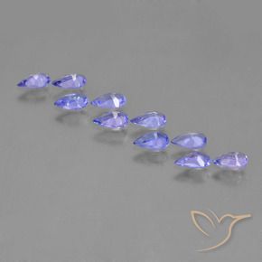 Pedras preciosas de Tanzanita Violeta Azul natural de 1.73 ct, Formato de pêra, VS