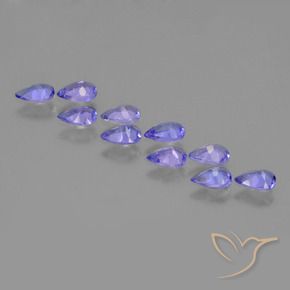 Pedras preciosas de Tanzanita Azul Violeta Intenso natural de 1.79 ct, Formato de pêra, VS