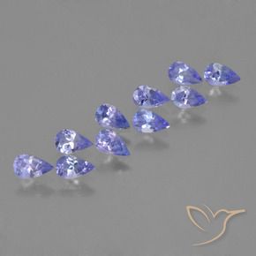 Pedras preciosas de Tanzanita Violeta Azul natural de 2.35 ct, Formato de pêra, VS