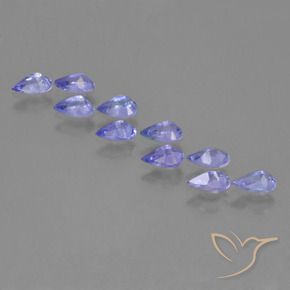 Pedras preciosas de Tanzanita Violeta Azul natural de 2.35 ct, Formato de pêra, VS