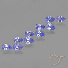 Pedras preciosas de Tanzanita Violeta Azul natural de 2.01 ct, Formato de pêra, VS