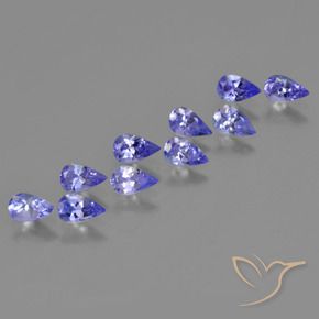 Pedras preciosas de Tanzanita Azul Violeta Intenso natural de 2.38 ct, Formato de pêra, VS