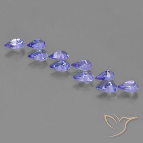 Pedras preciosas de Tanzanita Azul Violeta Intenso natural de 2.38 ct, Formato de pêra, VS