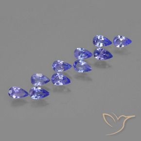 Pedras preciosas de Tanzanita azul intenso natural de 1.88 ct, Formato de pêra, VS