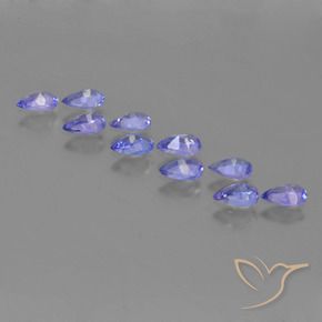 Pedras preciosas de Tanzanita azul intenso natural de 1.88 ct, Formato de pêra, VS