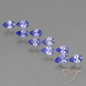 Pedras preciosas de Tanzanita Azul Violeta Intenso natural de 2.17 ct, Formato de pêra, VS
